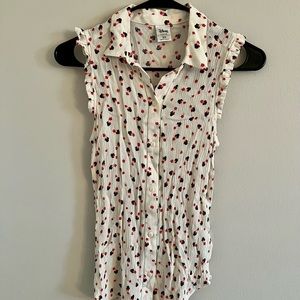 Disney's Minnie Mouse a Collection by LC Lauren Conrad Print Crinkled Blouse